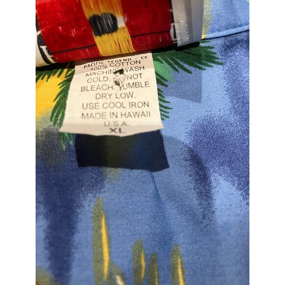 VTG Pacific Legend Hawaiian Shirt Floral Made in Hawaii USA Alligator Beach XL - Picture 5 of 7